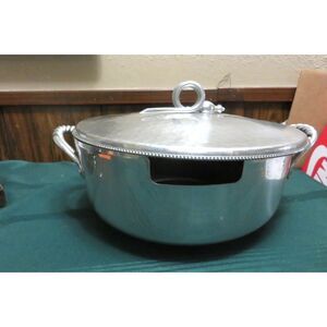 1950’s B W Buenilum Hammered Aluminum 2-Handle Casserole Cover, Vintage
